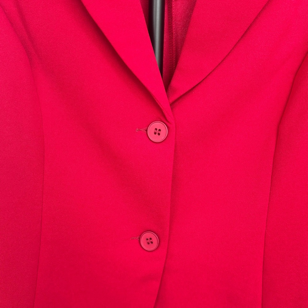 Allegra K New Bold Red Women's Medium Blazer Lightweight w/ Padded Shoulders - Picture 6 of 9